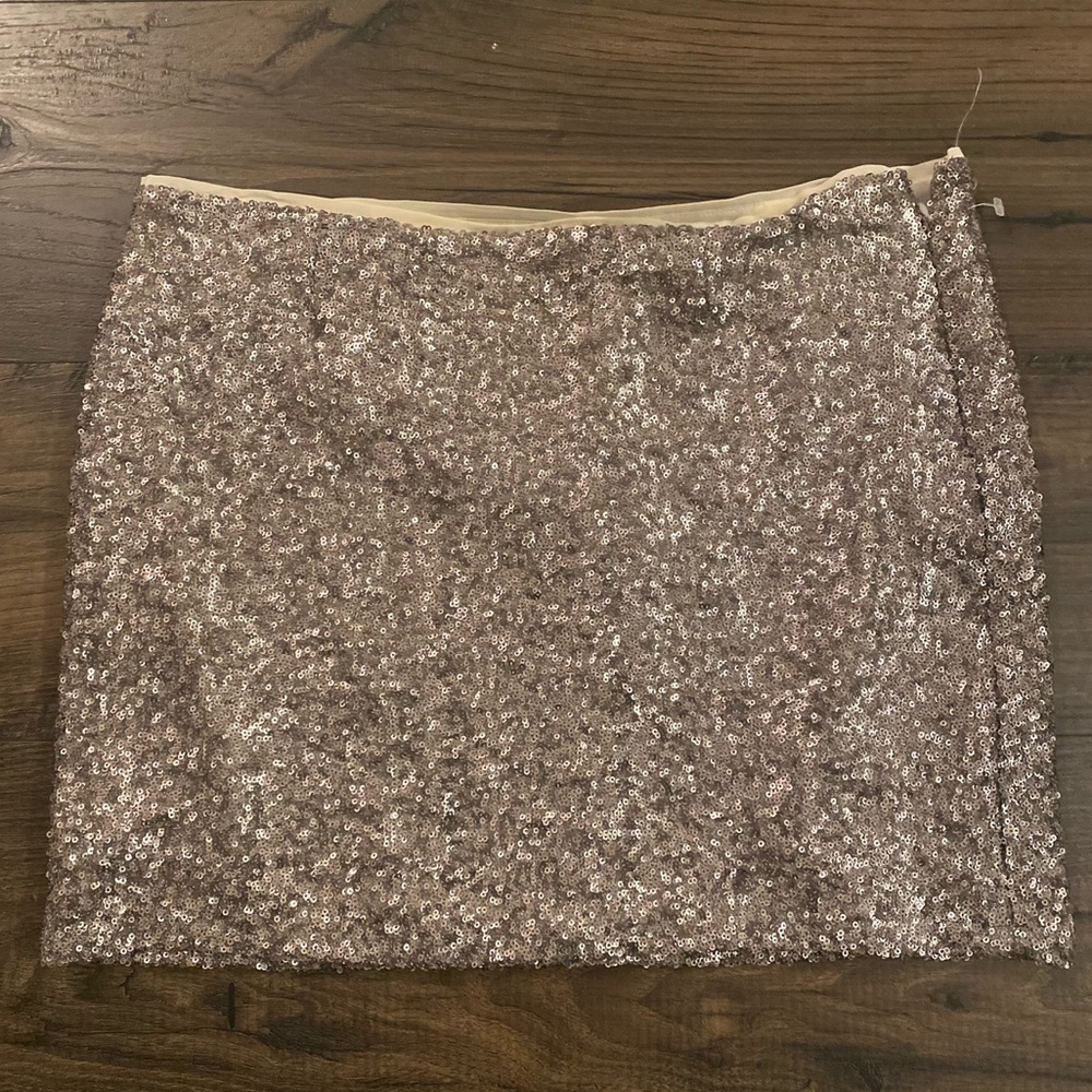 Silver Sequin Mini Skirt!